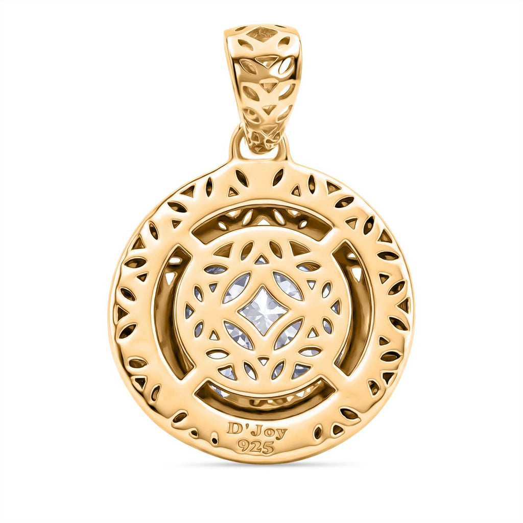 D'Joy Moissanit Anhänger 925 Silber 750 Gelbgold Vermeil ca. 2.23 ct