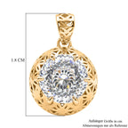 D'Joy Moissanit Anhänger 925 Silber 750 Gelbgold Vermeil ca. 2.23 ct