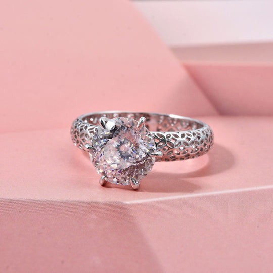 D'Joy Moissanit Ring 925 Silber rhodiniert (Größe 18.00) ca. 2,23 ct