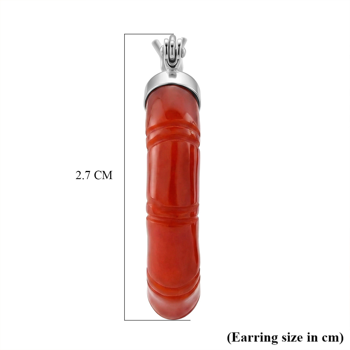 D'Joy Burmesischer Rote Jadeit Jade Ohrringe 925 Silber Rhodiniert ca. 20.00 ct