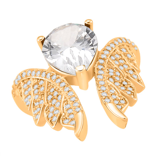 Rosa Zirkonia, Weißer Zirkonia Ring Nickelfreies Messing (Größe 17.75)