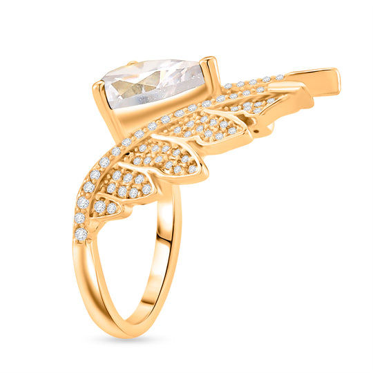 Rosa Zirkonia, Weißer Zirkonia Ring Nickelfreies Messing (Größe 20.75)
