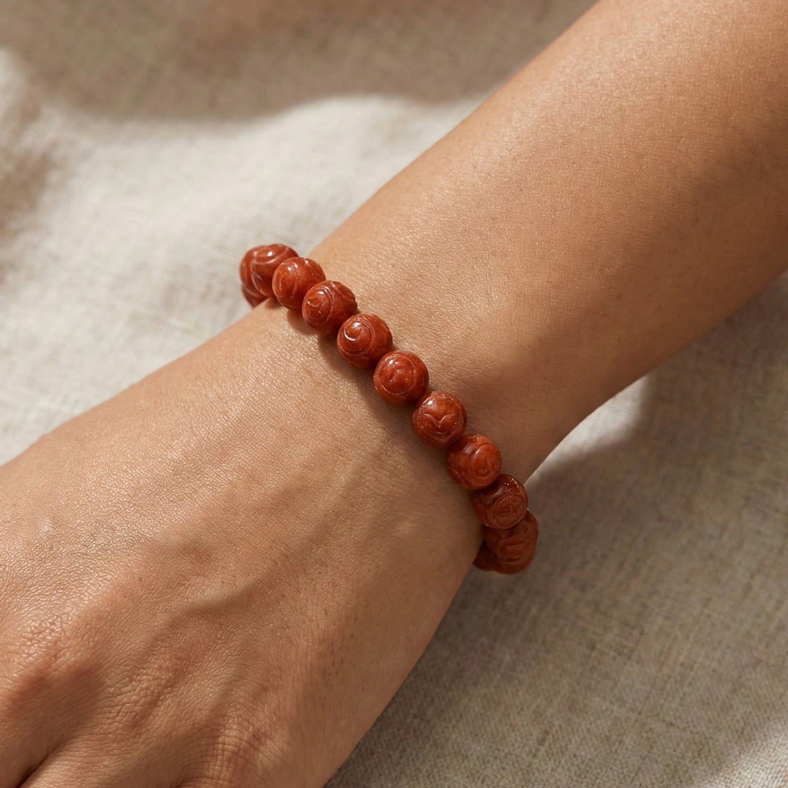 Rote Jade Armband Flexibles (ca. 18-19 cm) ca. 150,00 ct.