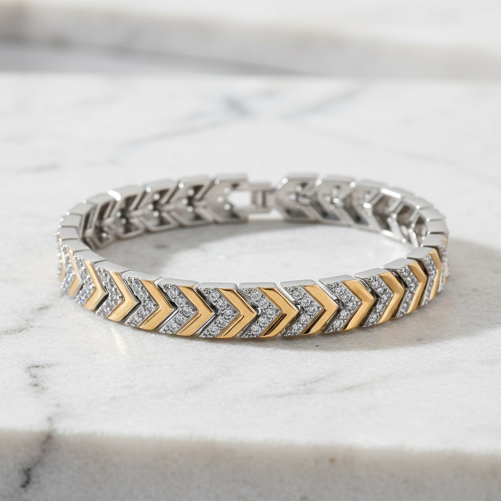 Weißer Zirkonia Armband ca. 19 cm Nickelfreies Messing 6.00 ct