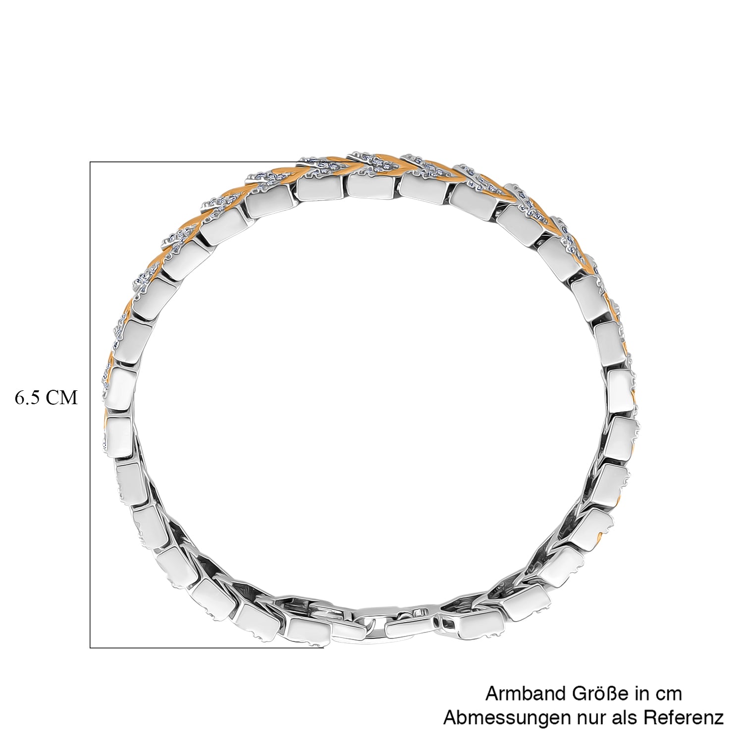 Weißer Zirkonia Armband ca. 19 cm Nickelfreies Messing 6.00 ct