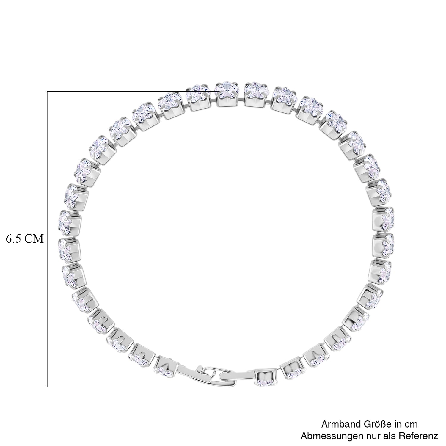 Designer inspiriert - Weißer Zirkonia Herz-Armband ca. 19 cm Nickelfreies Messing
