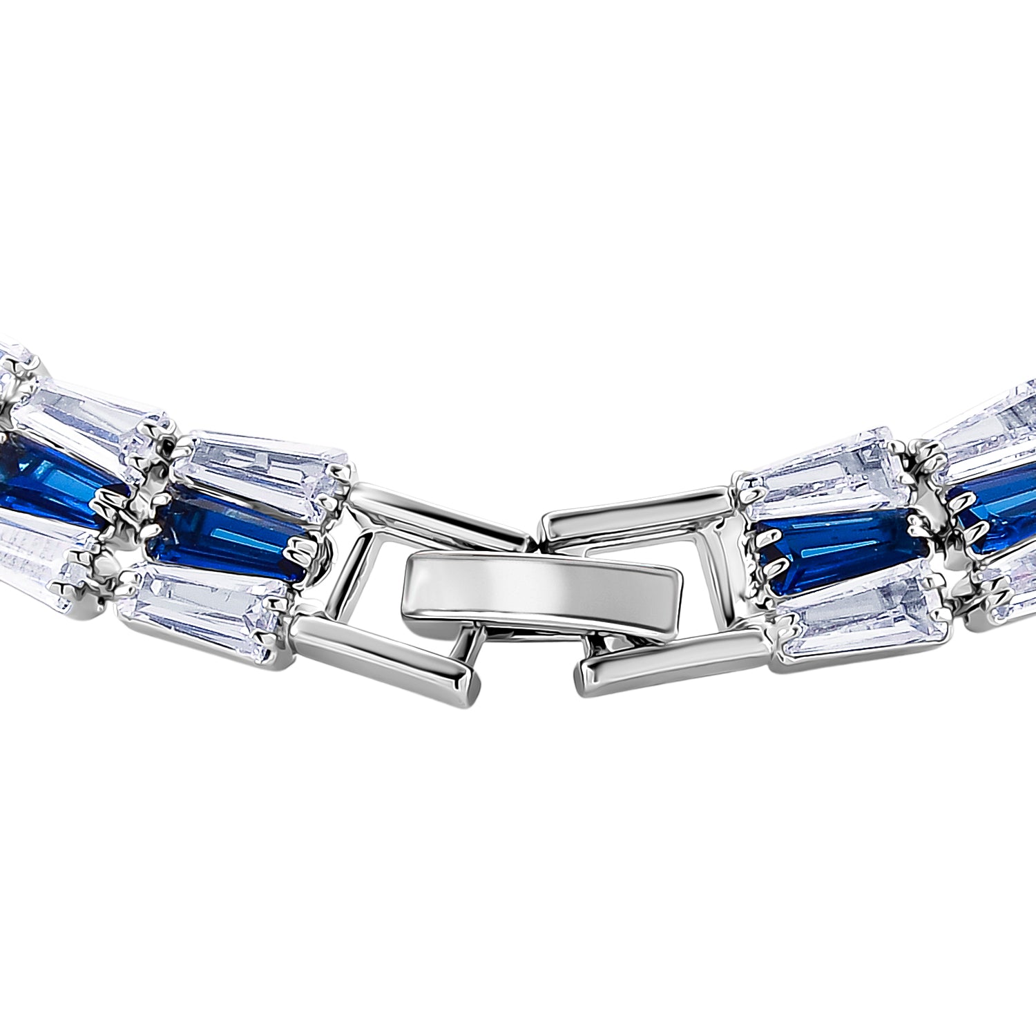 Weißer Zirkonia, Blaues Glas Armband ca. 19 cm Nickelfreies Messing
