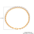 Designer inspiriert - Weißer Zirkonia Herz-Armband ca. 19 cm Nickelfreies Messing, gelb vergoldet