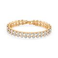 Designer inspiriert - Weißer Zirkonia Armband ca. 19 cm Nickelfreies Messing, gelb vergoldet