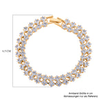 Designer inspiriert - Weißer Zirkonia Armband ca. 19 cm Nickelfreies Messing, gelb vergoldet