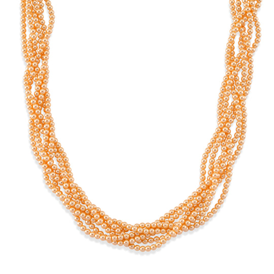 Goldene Muschelkernperle Halskette ca. 47 cm Nickelfreies Messing