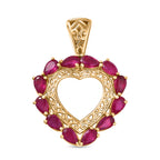 D'Joy AA Afrikanischer Rubin (Fissure gefüllt) Anhänger 925 Silber 750 Gelbgold Vermeil ca. 3,85 ct.