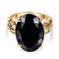 EVER TRUE AA Natürlich Schwarzer Obsidian Ring mit Koi-Fisch Nickelfreies Messing (Größe 17.00) ca. 10.83 ct