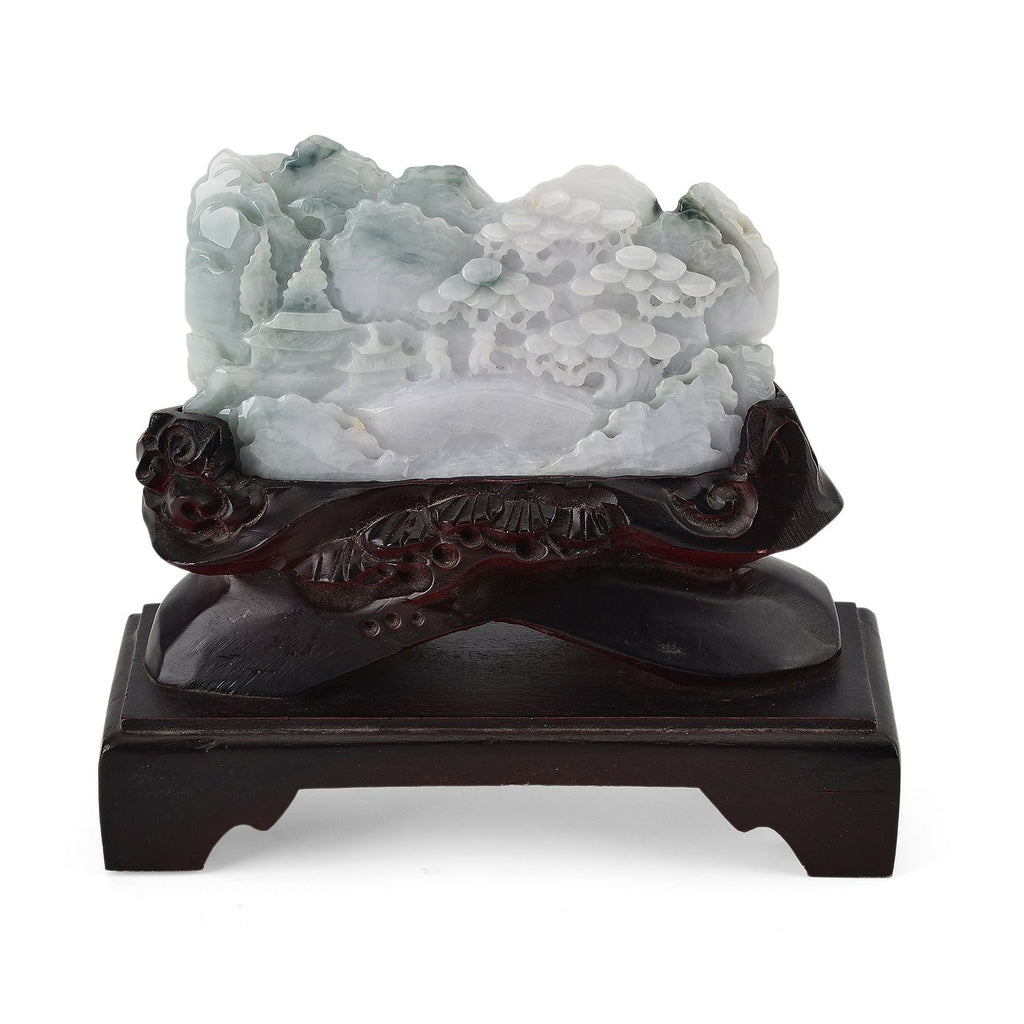 Jadeit (Typ A) Kiefer aus Burma, naturbelassene Schnitzarbeit, ca. 12-18 cm
