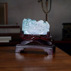 Jadeit (Typ A) Kiefer aus Burma, naturbelassene Schnitzarbeit, ca. 12-18 cm