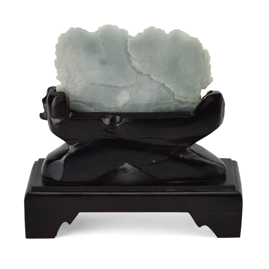 Jadeit (Typ A) Kiefer aus Burma, naturbelassene Schnitzarbeit, ca. 12-18 cm