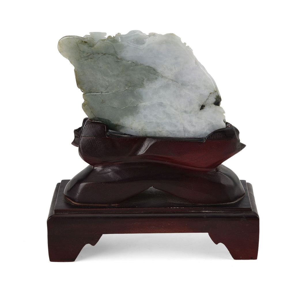Jadeit (Typ A) Kiefer aus Burma, naturbelassene Schnitzarbeit, ca. 12-18 cm
