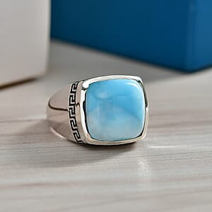 D'Joy AAA Larimar Ring 925 Silber Rhodiniert (Größe 20.00) ca. 13,50 ct
