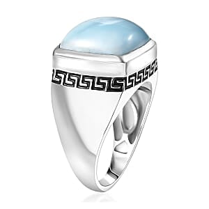 D'Joy AAA Larimar Ring 925 Silber Rhodiniert (Größe 20.00) ca. 13,50 ct