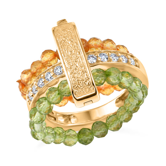 EVER TRUE Citrin, Peridot Ring Nickelfreies Messing (Größe 19.00)