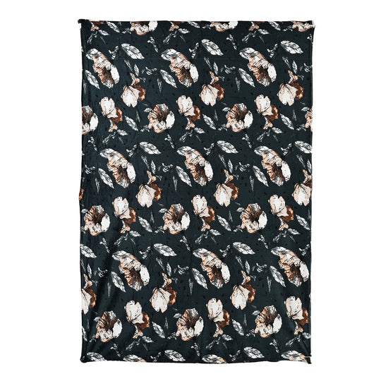 LIVMORE Flanell Decke, 150 x 220 cm, Blau Weiß