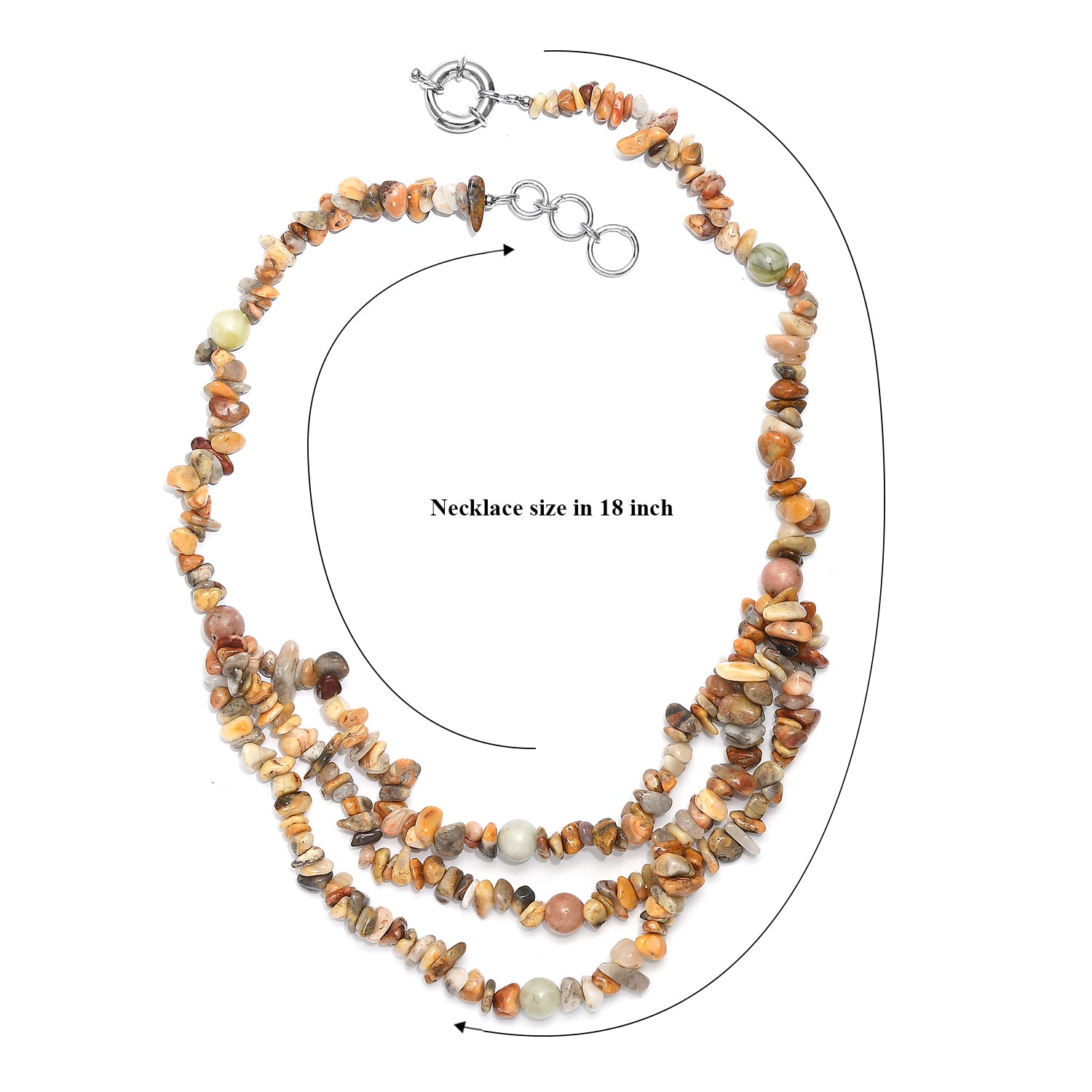 EVER TRUE Verrückter Spitze-Achat, Serpentin Halskette ca. 45 cm Nickelfreies Messing Platiniert ca. 310.00 ct