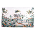 Digital Flower printed rubbed cotton polyester rug with anti skid backing Size-120x180 cms Color- Multi