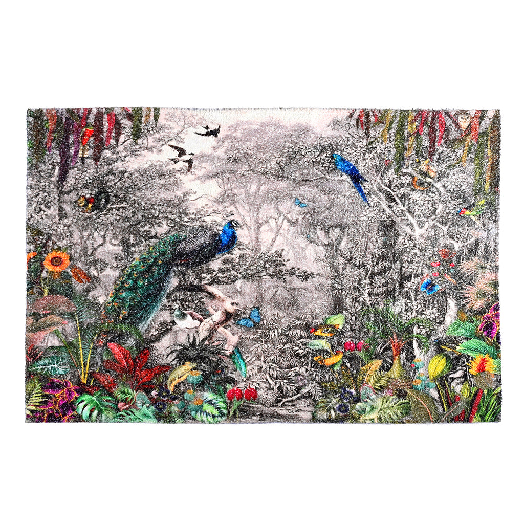 Digital Animal printed rubbed cotton polyester rug with anti skid backing Size-120x180 cms Color-Multi