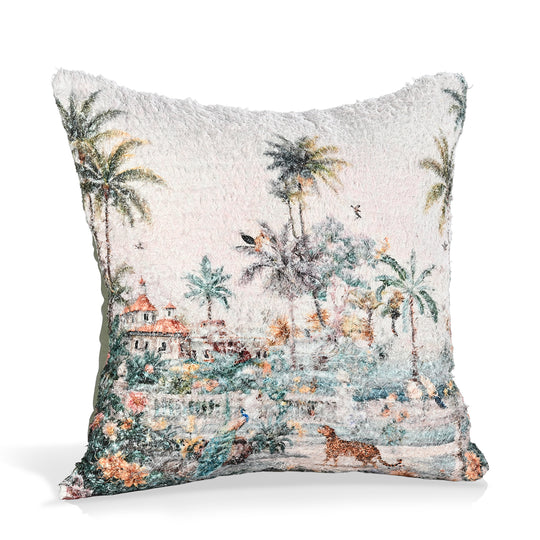 Digital bedruckter Kissenbezug mit Blumenmotiv, Baumwoll-Polyester-Mischgewebe, 45x45cm, Mehrfarbig