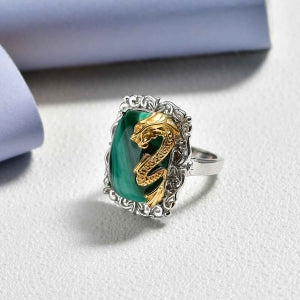 EVER TRUE AA Malachit Ring Nickelfreies Messing (Größe 20.00) ca. 22,50 ct