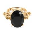 EVER TRUE AA Natürlicher Schwarzer Obsidian, Schwarzer Spinell Ring, Nickelfreies Messing (Größe 18.00) ca. 9.68 ct