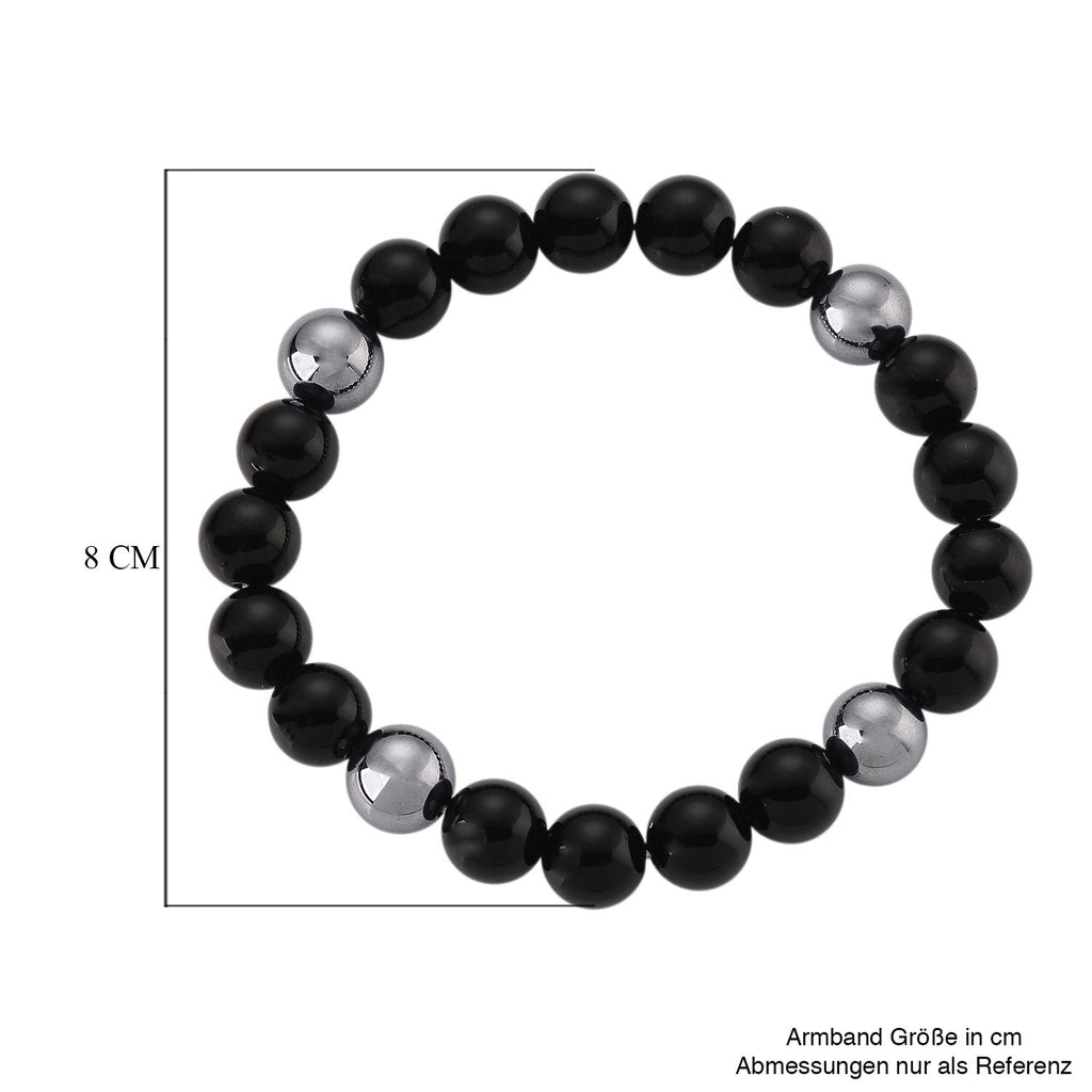 Terahertz, Schwarzer Obsidian Armband Flexibles (ca. 18 cm) ca. 125.00 ct