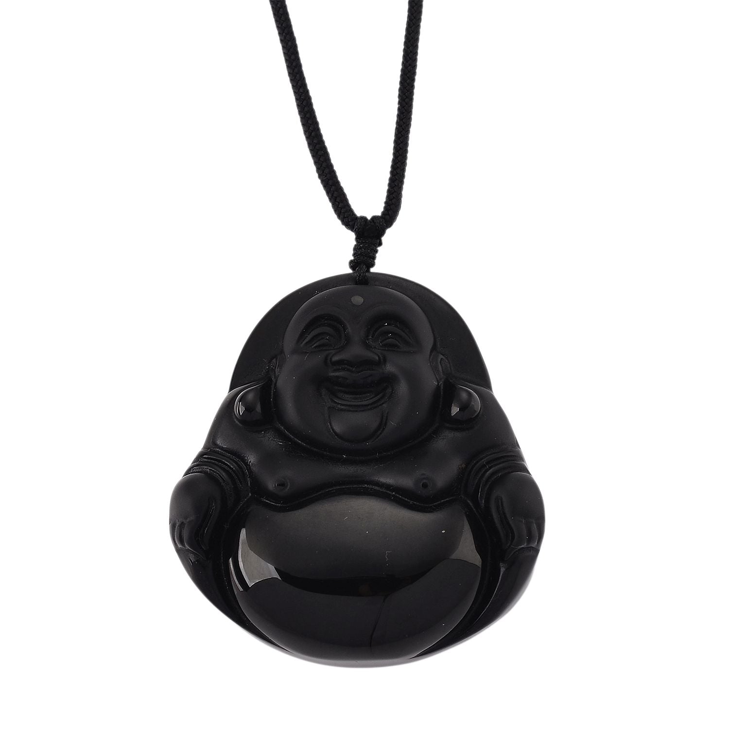Schwarzer Obsidian Halskette 66 cm ca. 120.00 ct