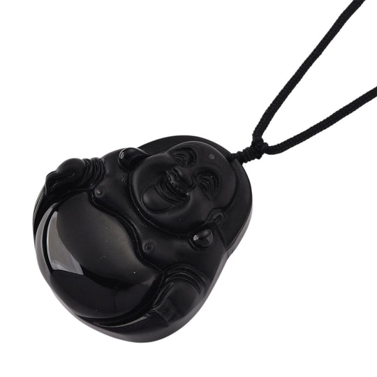 Schwarzer Obsidian Halskette 66 cm ca. 120.00 ct