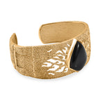 EVER TRUE AA Natürlich Schwarzer Obsidian Armreif ca. 19 cm Nickelfreies Messing ca. 24.82 ct
