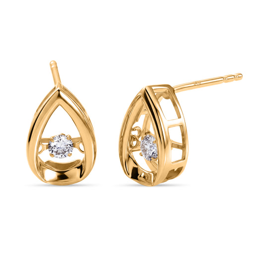 LUXURIANT DIAMOND - Lab Grown Diamant SI-GH Ohrringe 925 Silber 750 Gelbgold vermeil ca. 0.20 ct