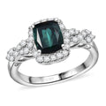 Rhapsody AAAA Indicolite, Weißer Diamant Ring 950 Platin (Größe 16.50) ca. 2,15 ct