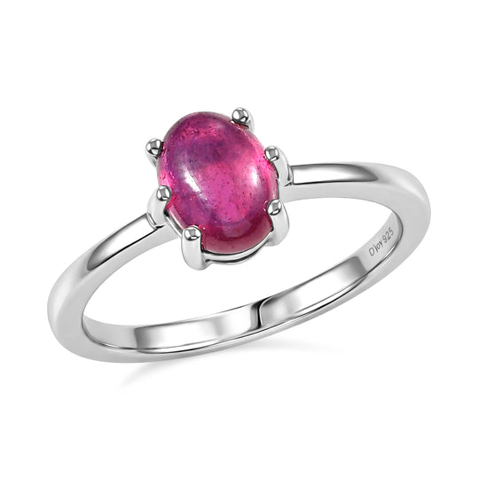 D'Joy Afrikanischer Rubin (Fissure gefüllt) Ring 925 Silber rhodiniert (Größe 21.00) ca. 2,27 ct