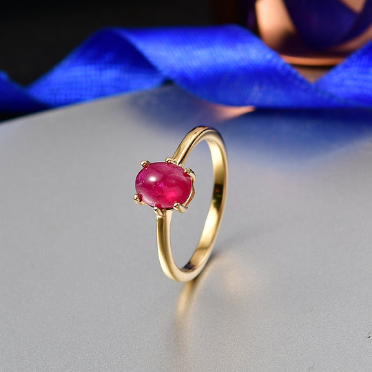 D'Joy Afrikanischer Rubin (Fissure gefüllt) Ring 925 Silber vergoldet (Größe 20.00) ca. 1,83 ct