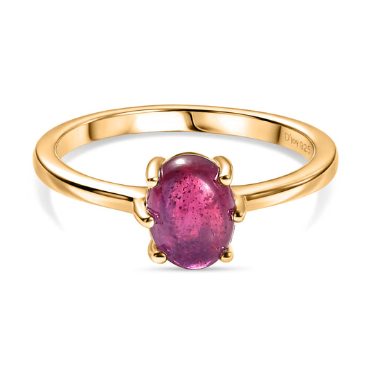 D'Joy Afrikanischer Rubin (Fissure gefüllt) Ring 925 Silber vergoldet (Größe 20.00) ca. 1,83 ct