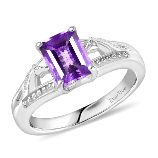 EVER TRUE Bolivianischer Amethyst Ring Nickelfreies Messing (Größe 21.00) ca. 1,50 ct
