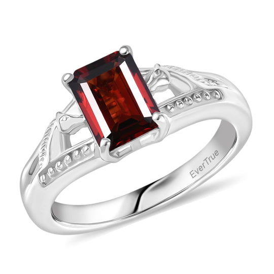 EVER TRUE Roter Granat Ring Nickelfreies Messing (Größe 18.00) ca. 1,90 ct
