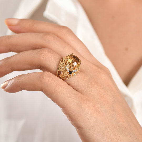 GP Trionfo Kollektion - Citrin Ring 925 Silber 750 Gelbgold Vermeil (Größe 19.00) ca. 6.71 ct