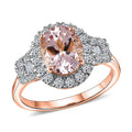 LUXURIANT DIAMOND - AAA Rosa Morganit, Lab Grown Diamant Ring 417 Gold (Größe 17.00) ca. 3,36 ct