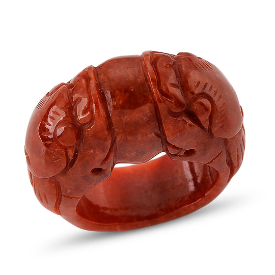 Burmesischer Rote Jadeit Jade Ring (Größe 23.00) ca. 85.00 ct
