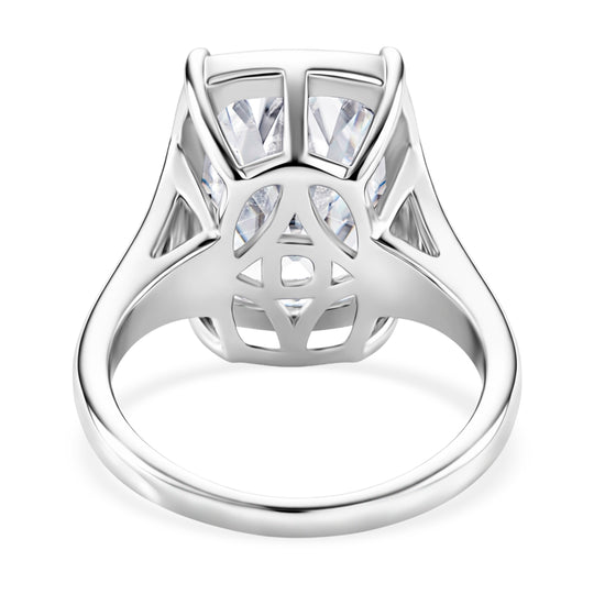 D'Joy Moissanit Ring 925 Silber Rhodiniert (Größe 19.00) ca. 10.00 ct