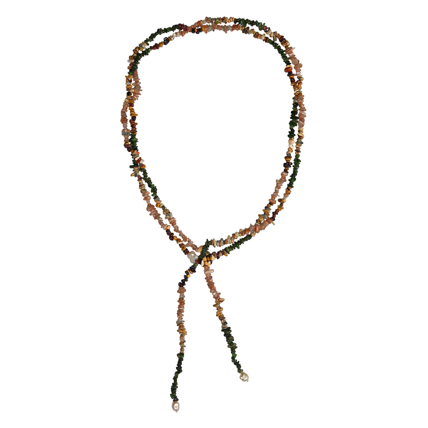 Mehrfarbig Edelsteine, Süßwasser Barock Perle Halskette ca. 203 cm