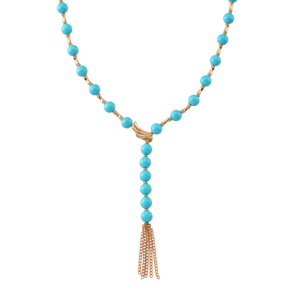 Sleeping Beauty Farbe Muschelkernperle Halskette ca. Flexibles cm Reine Legierung gelb vergoldet 480.00 ct