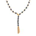 Tahiti-Farbe Muschelkernperle (11-13 mm) 91cm Y-Halskette, Legierung in Goldton