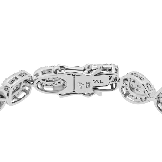 Moissanit Armband ca. 19 cm 925 Silber rhodiniert